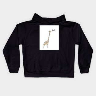 Giraffe and Bird with Cake - Happy Birthday Kids Hoodie